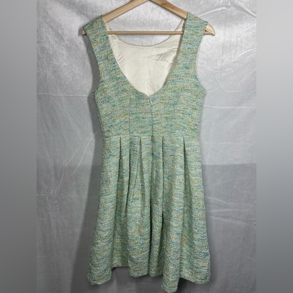 Paper Crown Anthropologie Green Tweed Dress Sz S - Picture 7 of 7